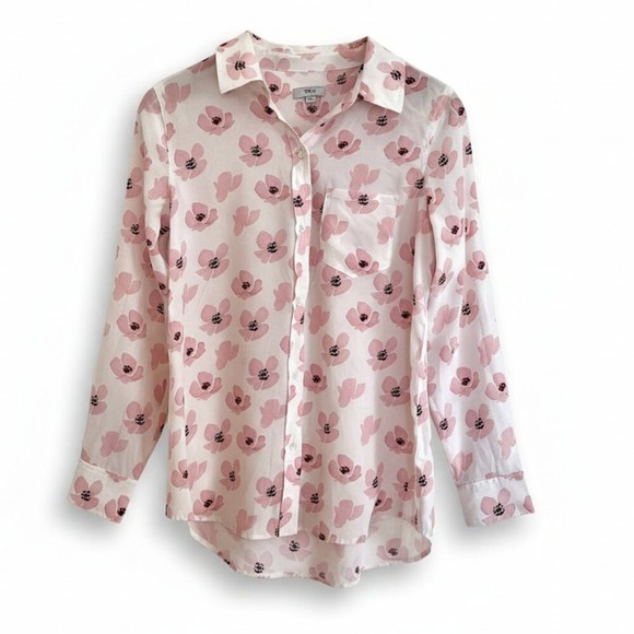 Rails Tops - Rails Floral 100% Silk Long‎ Sleeve Button-Down Blouse – Size S